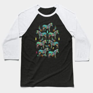 Colourful Zebras Baseball T-Shirt